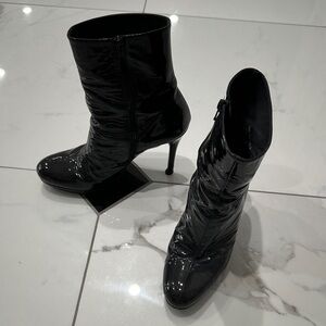 Stuart Weitzman Black Patent Heeled Boots